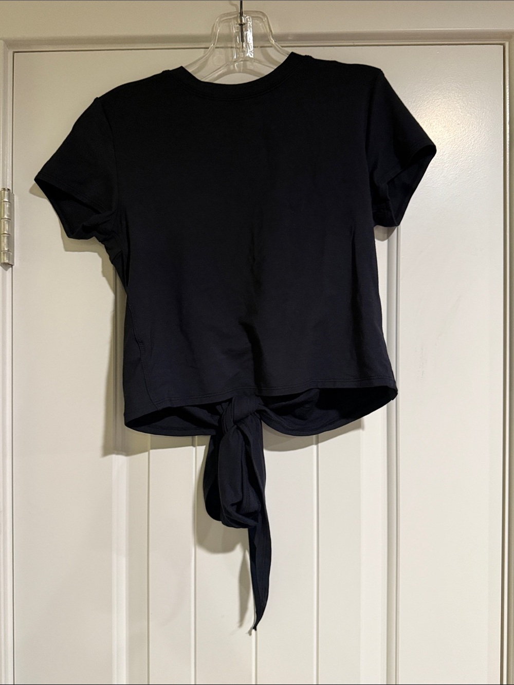 Women’s Short Sleeve Tie-Back Top - Black